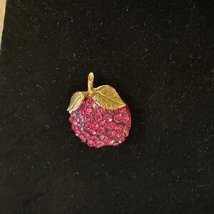 Vintage lucite rhinestone fruit pin.